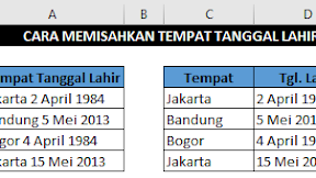 Memisahkan Tempat dan Tanggal Lahir Dalam Excel Dengan Menambahkan Format Tanggal